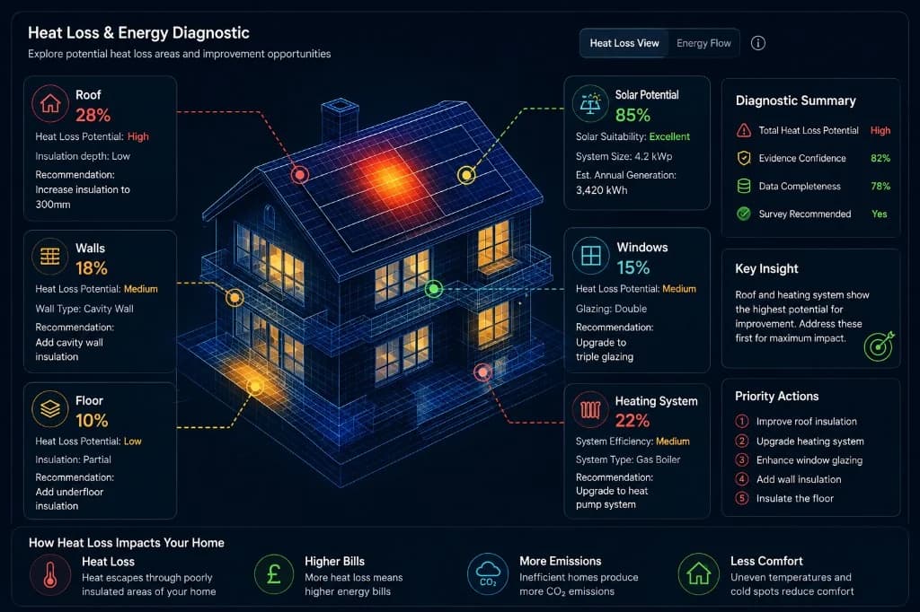 Illustrative engineering and heat-loss diagnostic preview